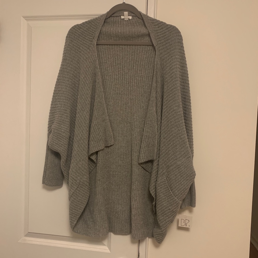 Grey sweater with dolman sleeves. Size XS